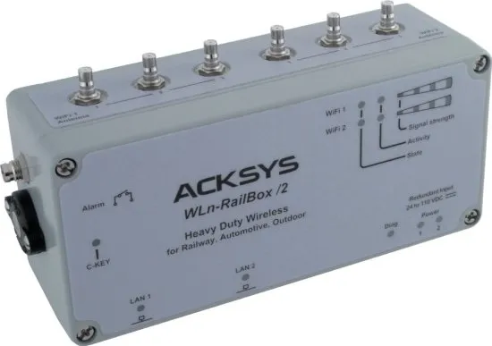 Промышленная точка доступа Wi-Fi 802.11ac / ретранслятор для железных дорог ACKSYS RailBox