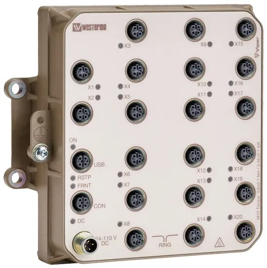 Промышленные управляемые 20-портовые коммутаторы с поддержкой PoE Westermo Viper-120A