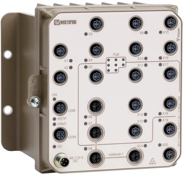 Управляемые 20-портовые коммутаторы 3 уровня с поддержкой PoE Westermo Viper-220A