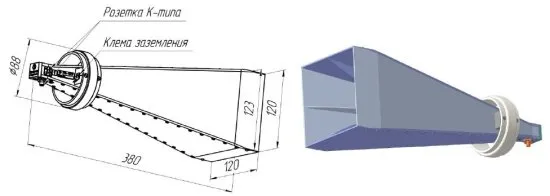 Широкополосная измерительная рупорная антенна СКАРД-Электроникс П6-129