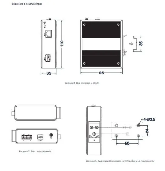 Промышленный гигабитный медиаконвертер серии PT530900
