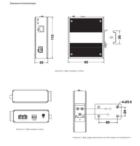 Промышленный гигабитный медиаконвертер серии PT530900