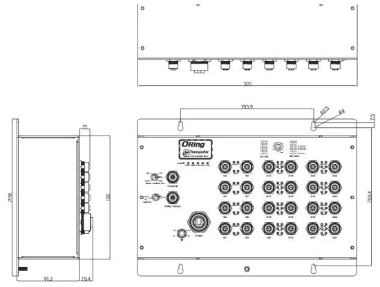 Промышленные 24-портовые управляемые гигабитные коммутаторы ORing TGPS-9168GT-M12 с функцией PoE