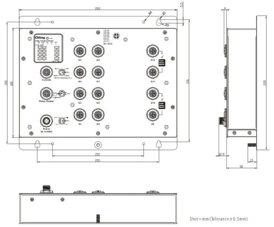 Промышленный управляемый 12-портовый коммутатор ORing TGRS-T120-M12X-BP2-WV