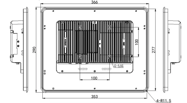 Панельный промышленный компьютер A-100 с сенсорным экраном