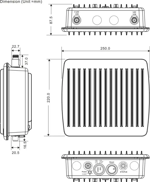 Промышленные точки доступа беспроводные ORing TGAP-W610+-M12