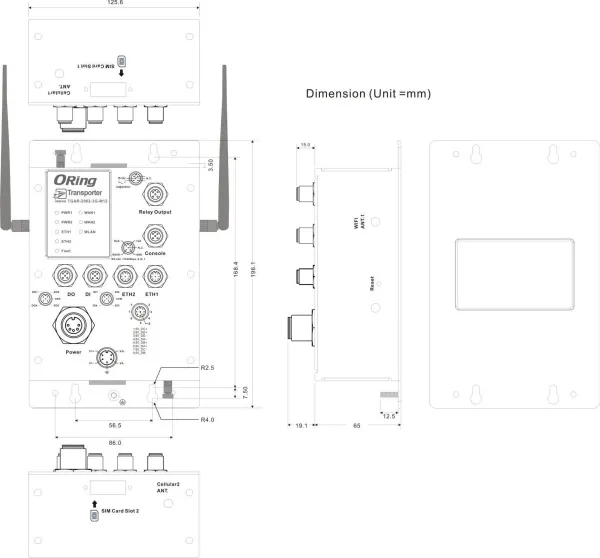 Промышленные маршрутизаторы 3G ORing TGAR-2062-3G-M12