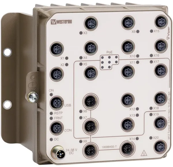 Управляемые 20-портовые коммутаторы 3 уровня с поддержкой PoE Westermo Viper-220A