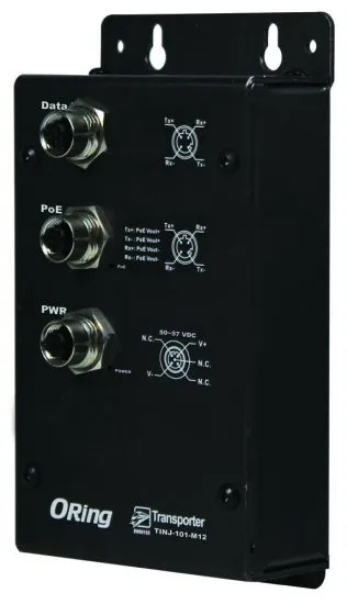 Промышленные PoE-инжекторы 1-портовые ORing TINJ-101(GT)-M12