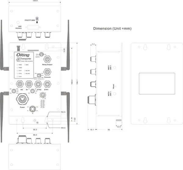Промышленные маршрутизаторы 4G LTE ORing TGAR-1662-4G-M12