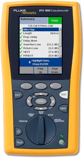 Кабельный анализатор Fluke Networks DTX-1800