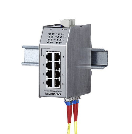 Промышленные коммутаторы 10-портовые гигабитные кольцевые Ethernet MICROSENS с опцией PoE