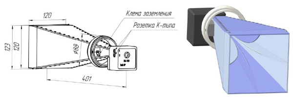 Пассивная широкополосная измерительная рупорная антенна СКАРД-Электроникс П6-130 Пассивная широкополосная измерительная рупорная антенна СКАРД-Электроникс П6-130