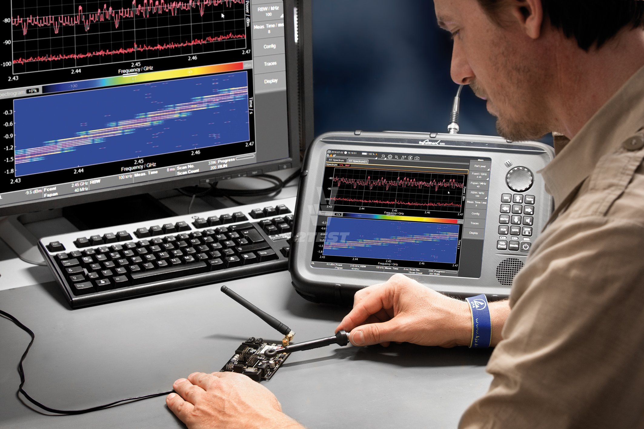 Характеристики Портативные анализаторы спектра реального времени Narda SignalShark с диапазоном частот от 9 кГц до 8 ГГц