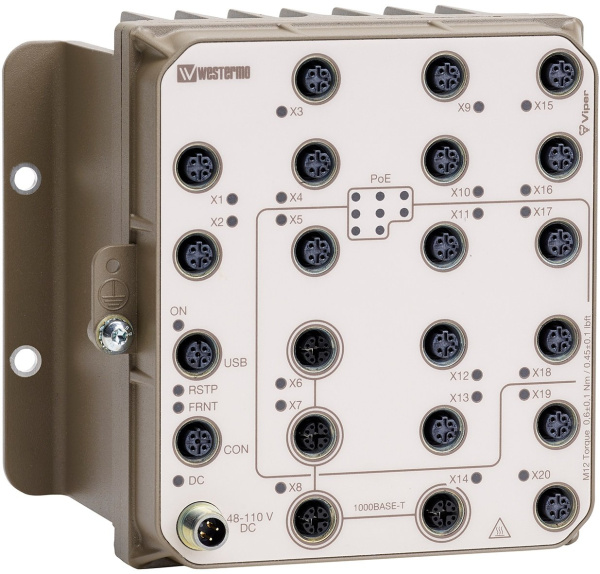 Управляемые 20-портовые коммутаторы 3 уровня с поддержкой PoE Westermo Viper-220A