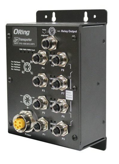 Промышленные коммутаторы неуправляемые 8-портовые ORing TPS-1080-M12 с функцией PoE