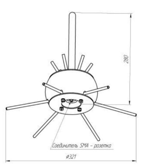 Пассивная широкополосная всенаправленная антенна СКАРД-Электроникс АС7.22 Пассивная широкополосная всенаправленная антенна СКАРД-Электроникс АС7.22