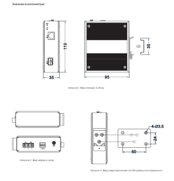 Промышленный гигабитный медиаконвертер серии PT530900