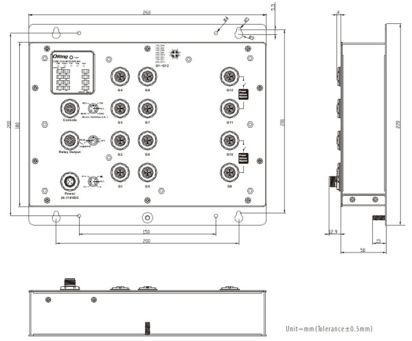 Промышленный управляемый 12-портовый коммутатор ORing TGRS-T120-M12X-BP2-WV