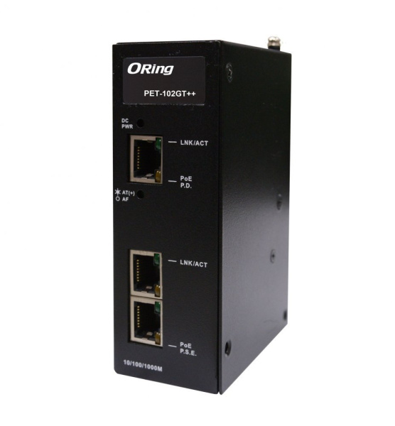 Промышленные PoE-удлинители ORing PET-102GT++ Промышленные PoE-удлинители ORing PET-102GT++