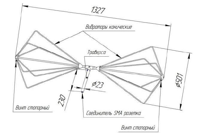 Поставка Широкополосная измерительная биконическая антенна СКАРД-Электроникс П6-121М1 