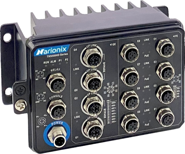 12-портовые промышленные настенные Ethernet коммутаторы 3 уровня с функцией PoE Narionix TNS5800D