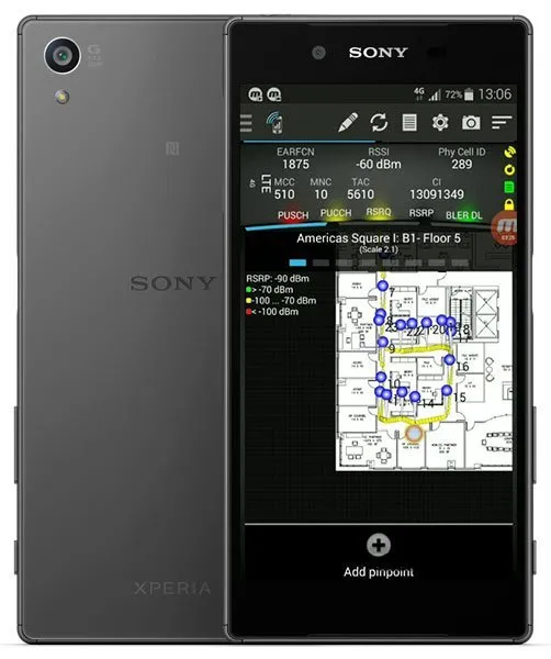 Тестовый смартфон Sony Xperia Z5 E6653 с TEMS Pocket и TEMS Investigation